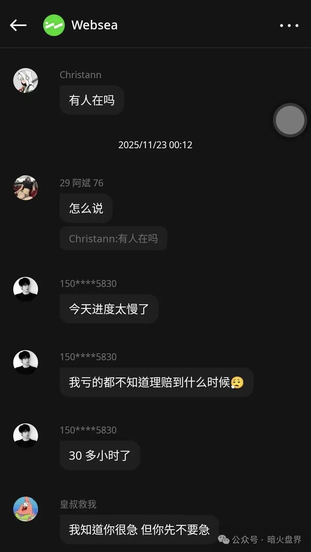 【websea】野鸡交易所跟单骗局，有人30小时赔付未到账，随时崩盘！